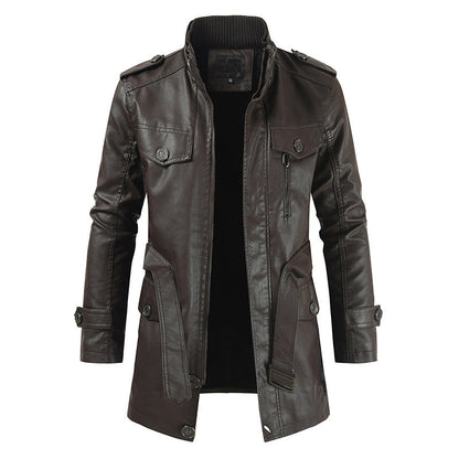 Howard - Vintage-Leder-Trenchcoat für Herren
