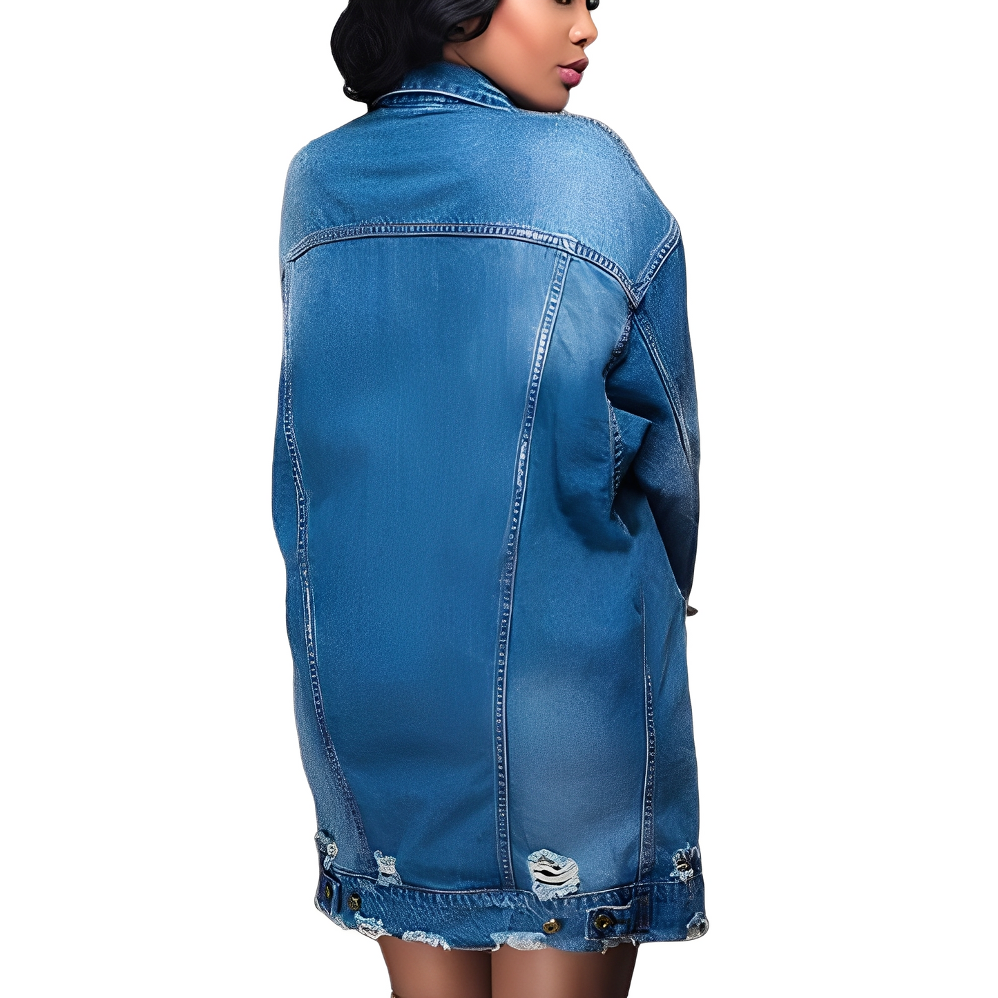 Yasmin - Komfortable lange Damen-Jeansjacke