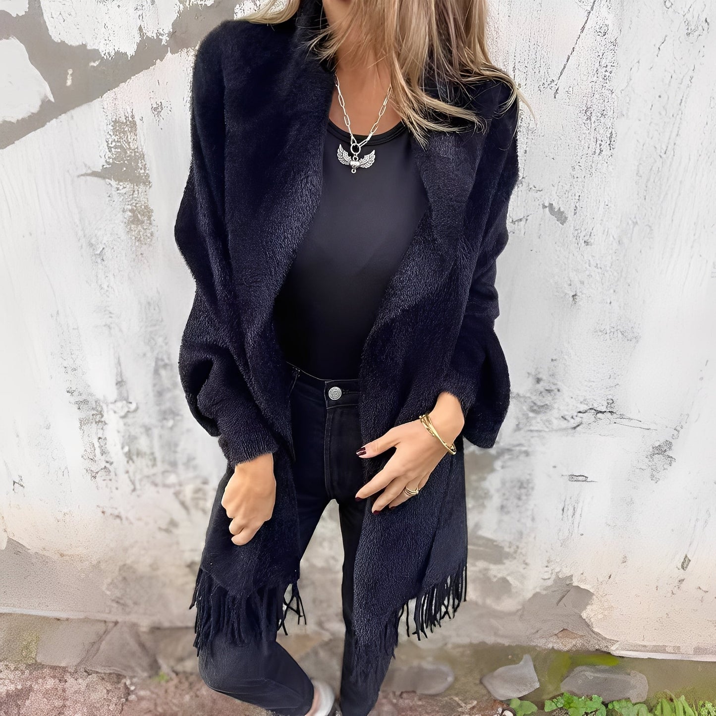 Bethney - Modna, luźno dziergana damska kurtka