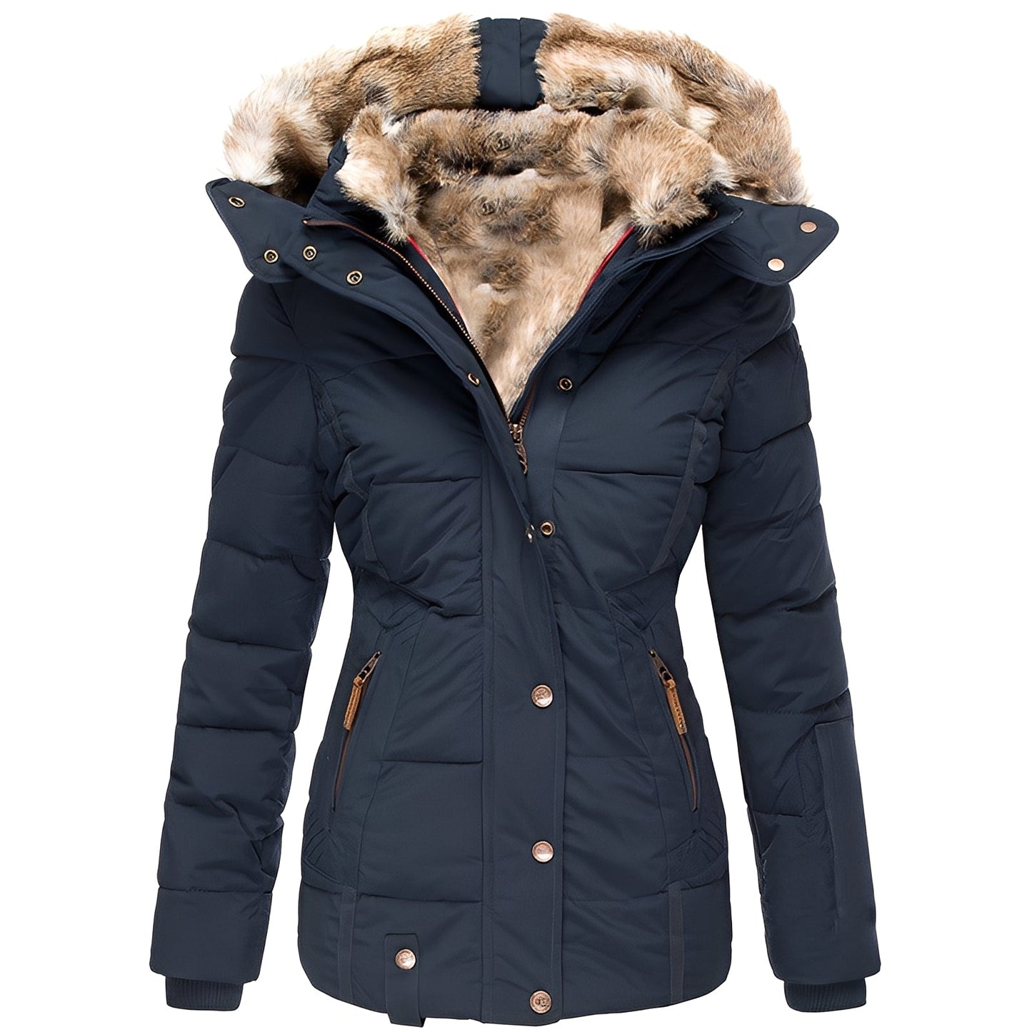 Odelia - Elegante, figurbetonte Jacke mit Pelzkragen für Damen