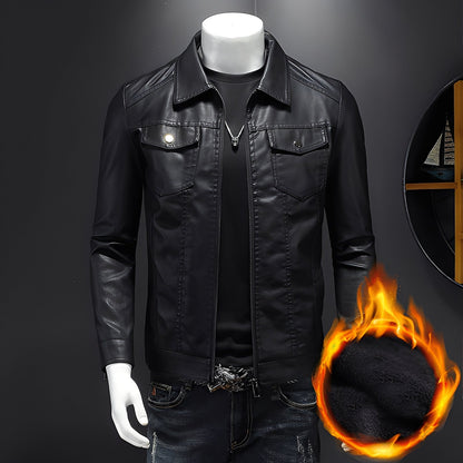 Brycen - Klasyczna elegancka męska skórzana kurtka