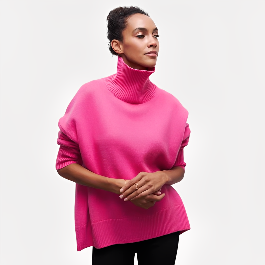 Margery - pull pour femmes à coupe ample et col montant