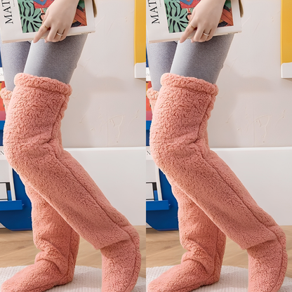 Camellia - Warm, over-the-knee winter socks for women