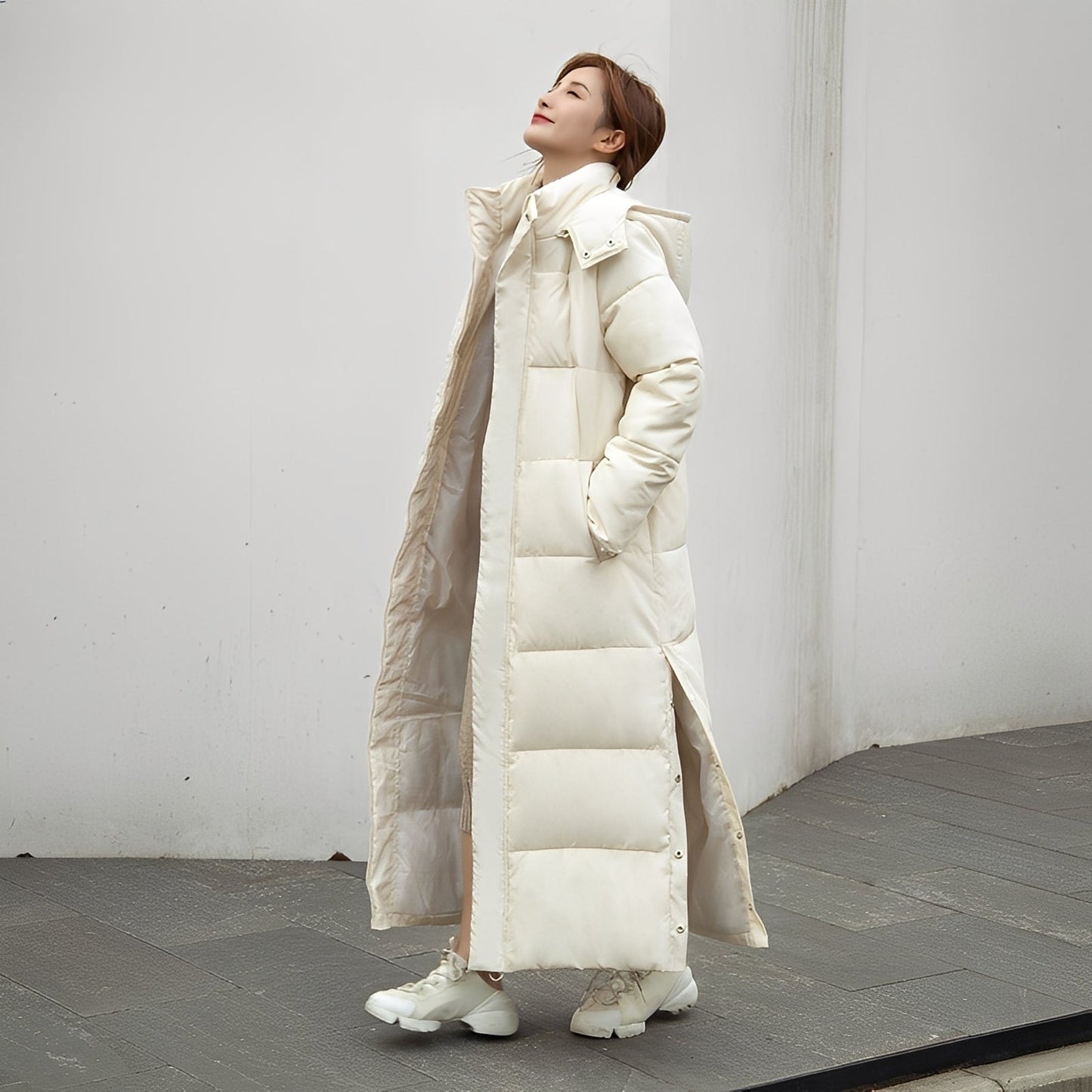 Maylis - Langer, warmer, gesteppt Damenwintermantel