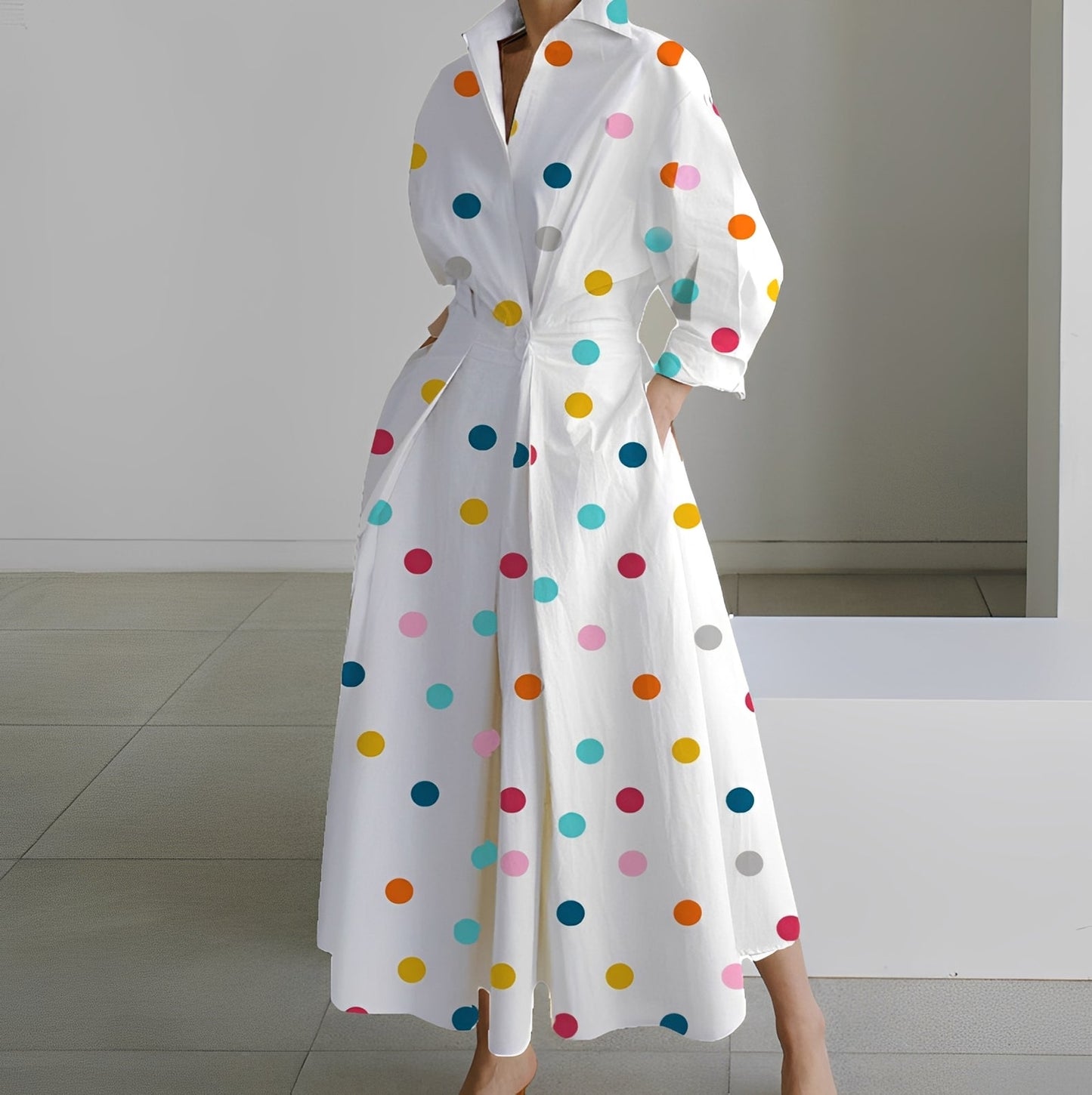 Martha - Schickes Hemdkleid mit abstraktem Muster für Damen