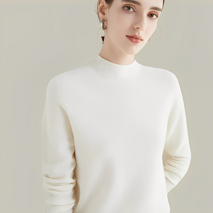 Martine - Slim Fit Wollpullover mit hohem Kragen für Damen