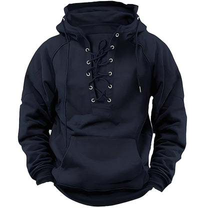 Rodney - Men's Hoodie with Subtle Lacing