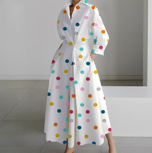 Lavina - Bequemes Kleid mit langen Ärmeln und Taschen für Damen