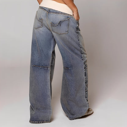 Vanessa - Bequeme, gewaschene Baggy-Jeans für Damen