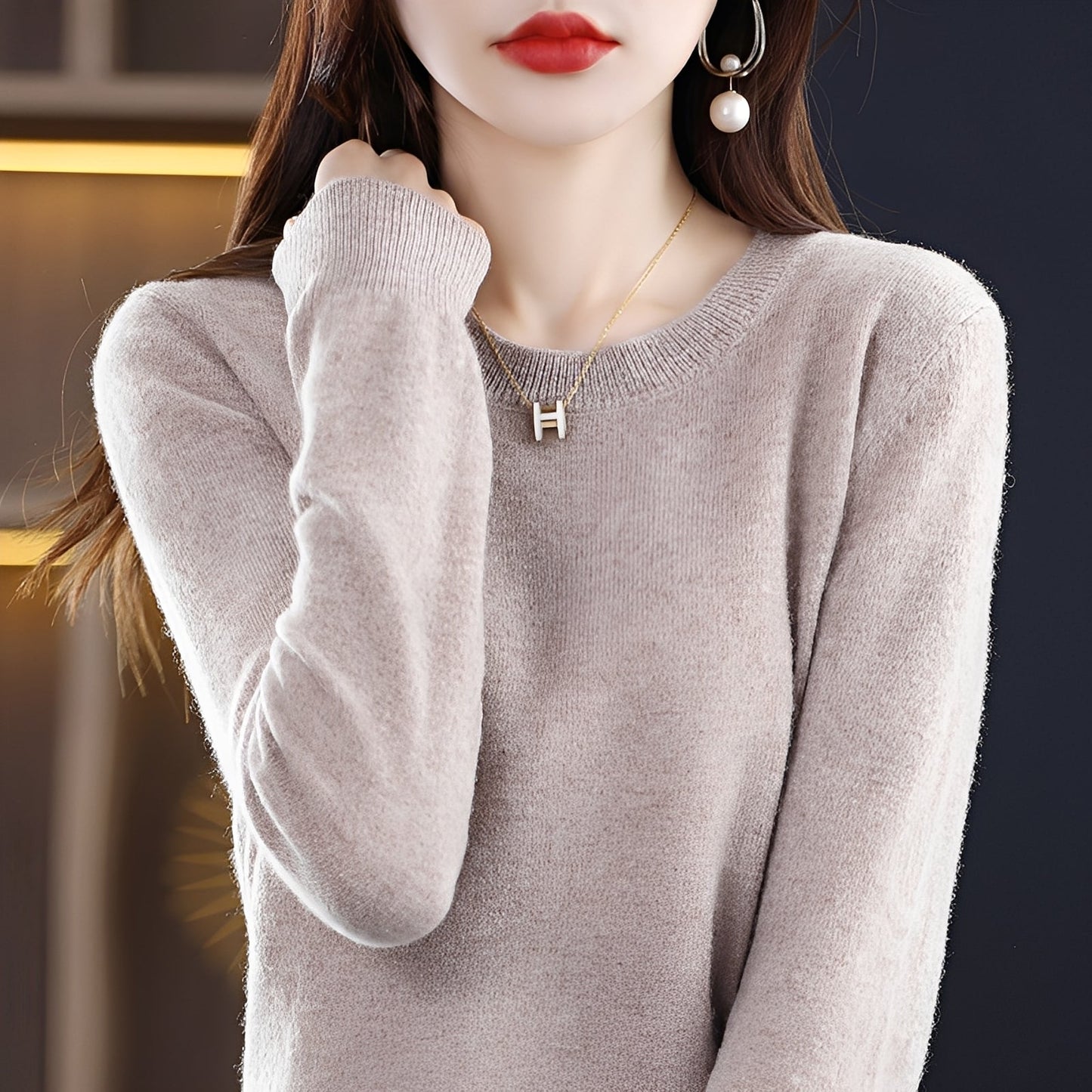 Julia - Modischer, eng geschnittener Damen-Pullover aus Wolle