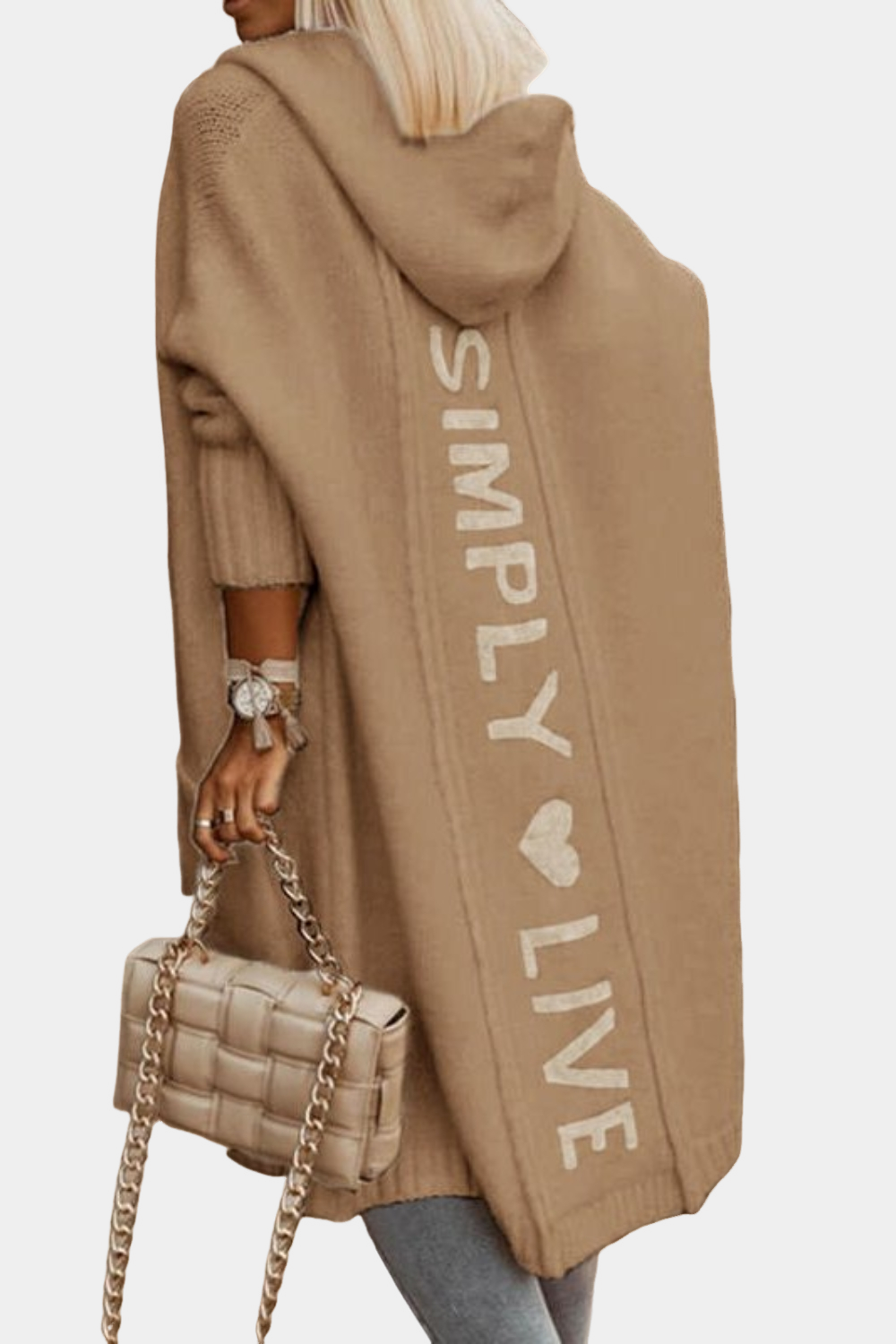 Melyssa - damski kardigan dziany, długi i lekko otwarty