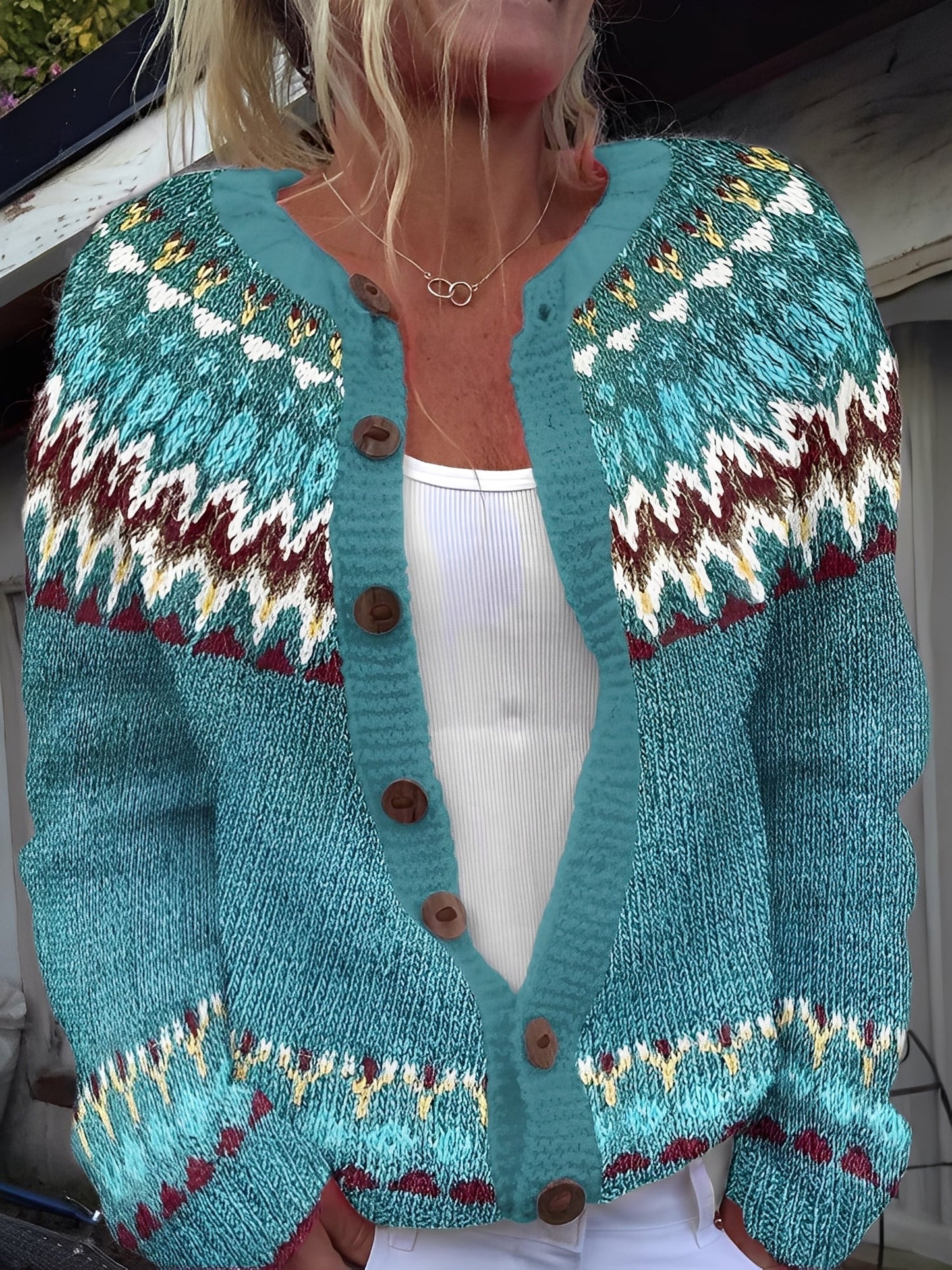 Therese - Elegancki damski sweter na guziki