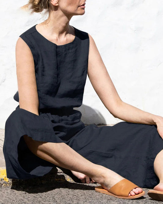 Lorena - Leichter Damen-Sommerjumpsuit ohne Ärmel