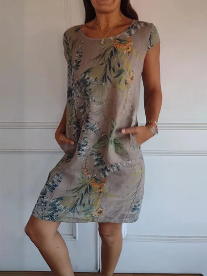 Britt – robe avec imprimé et encolure ronde