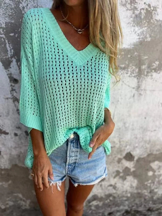 Camille - Damenoberteil mit V-Ausschnitt und Cut-Outs