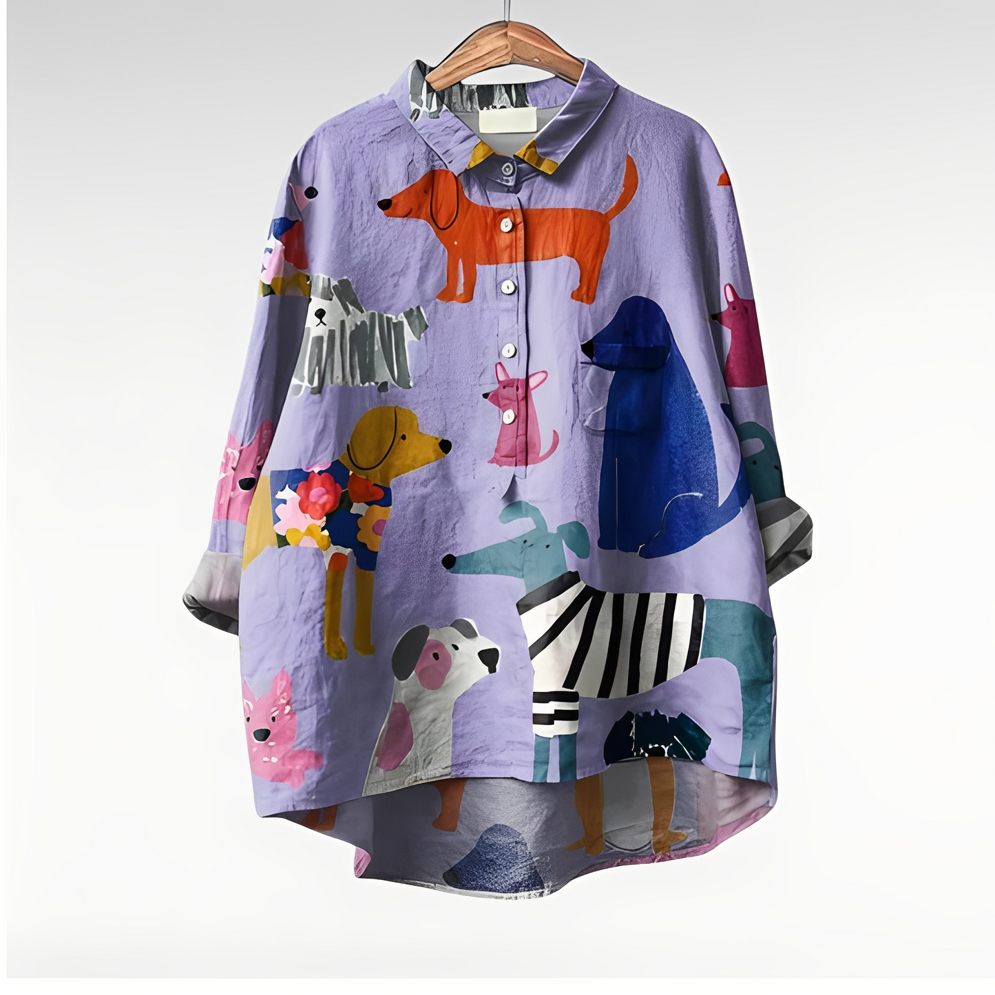 Eyden - Camicetta artistica a maniche lunghe per donna