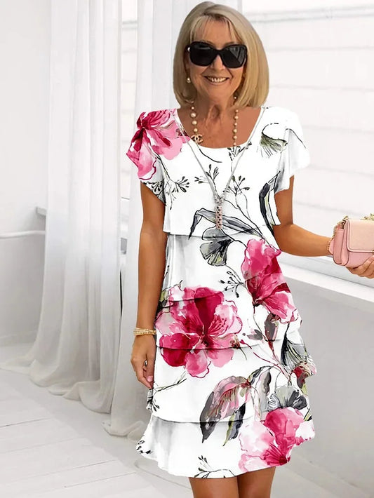 Cersei - Blumenkleid mit Rüschen Fließend & Feminin