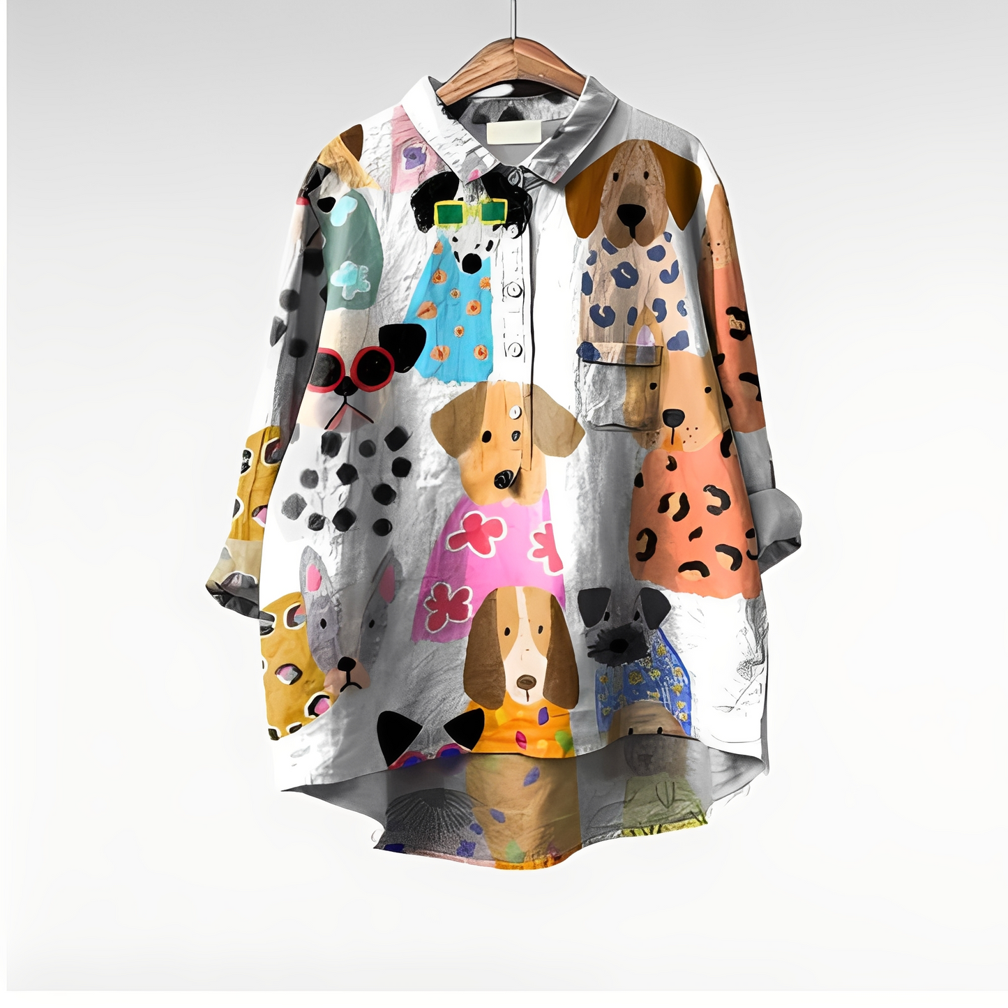 Eyden - Camicetta artistica a maniche lunghe per donna