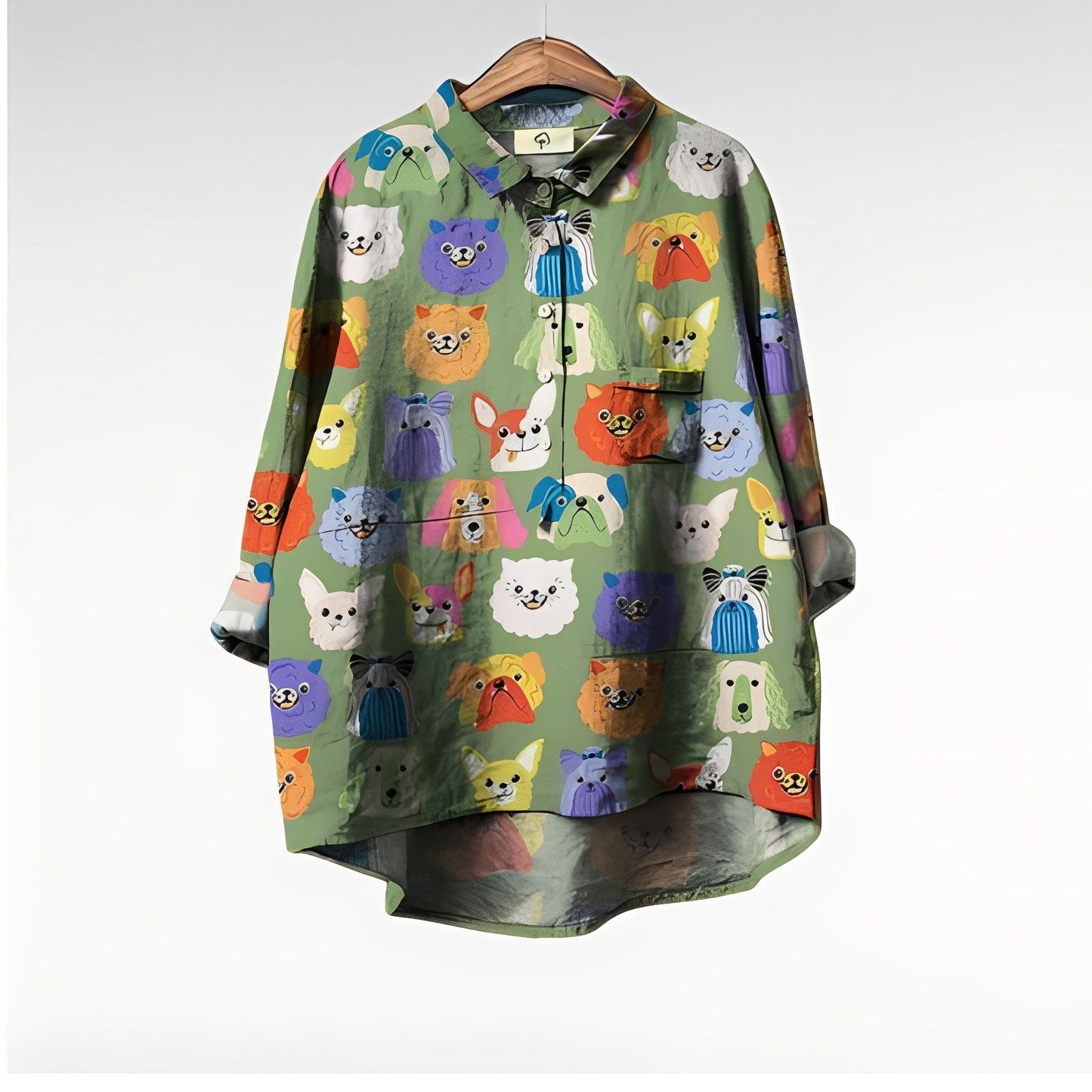 Eyden - Camicetta artistica a maniche lunghe per donna