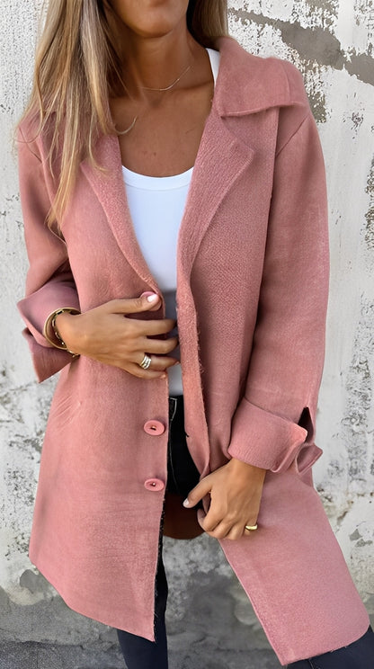 Meridith - Manteau élégant pour femme avec grand col à revers