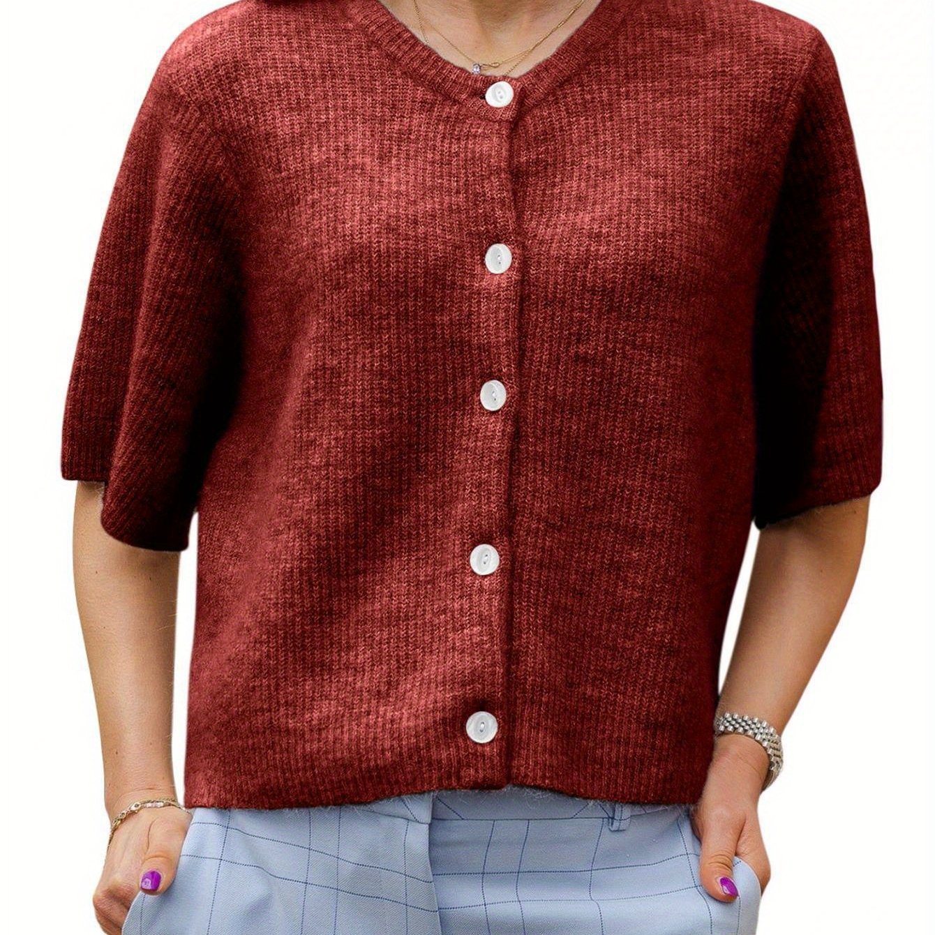 Margie - Legerer Cardigan mit kurzen Ärmeln für Damen