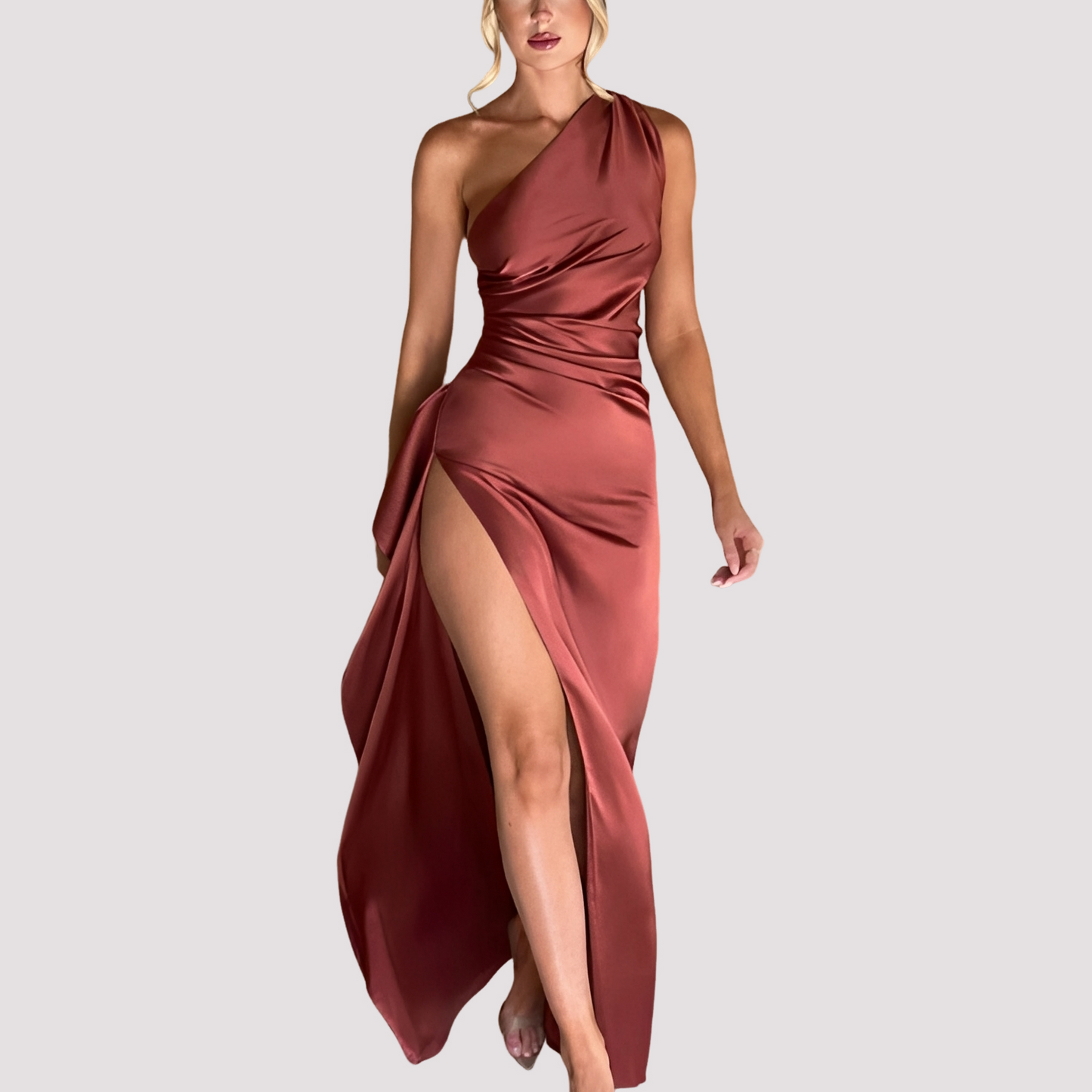 Claudia - Elegantes One-Shoulder-Kleid mit Schlitz für Damen