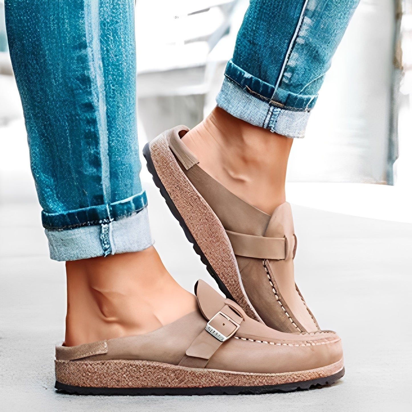 Briana - Sandales slip-on pour femmes avec boucle et confort