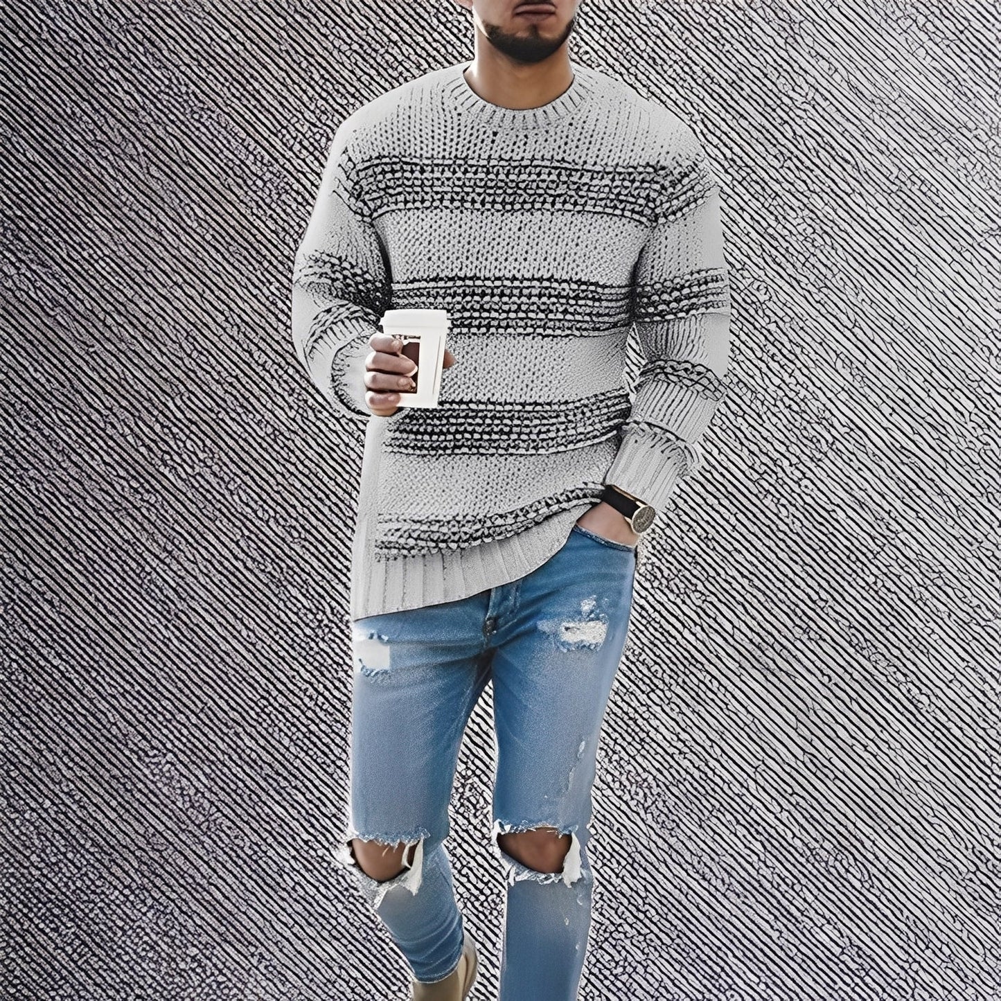 Kenzo - maglione da uomo con sottili righe