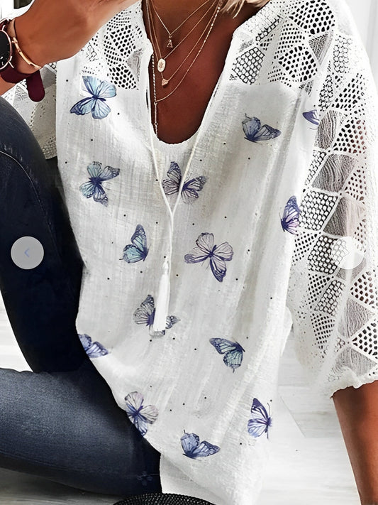 Victoria - Damenbluse mit elegantem Blumenmuster