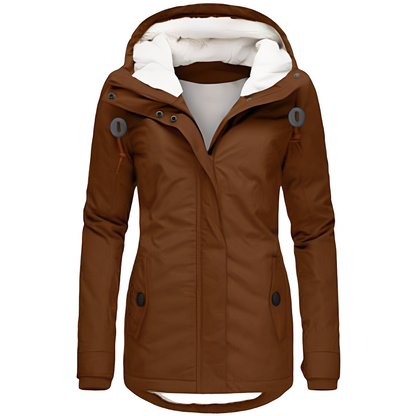 Valary - damska bluza z kapturem z aksamitu, wodoodporna