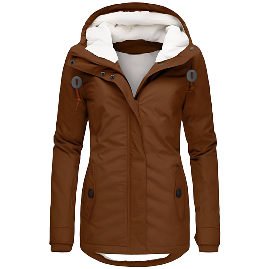 Valary - Veste à capuche pour femmes en velours, déperlante