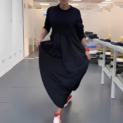 Gisèle - dámské šaty s kulatým výstřihem a volným střihem