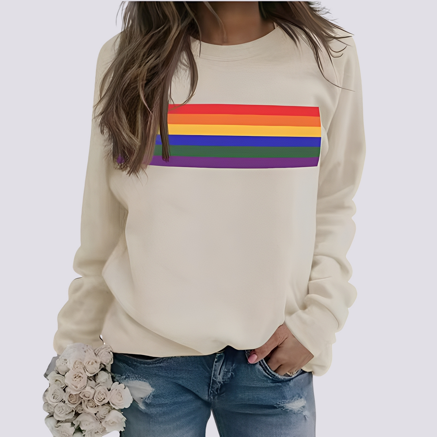 Roseann - Stylový dámský svetr s vícebarevným vzorem