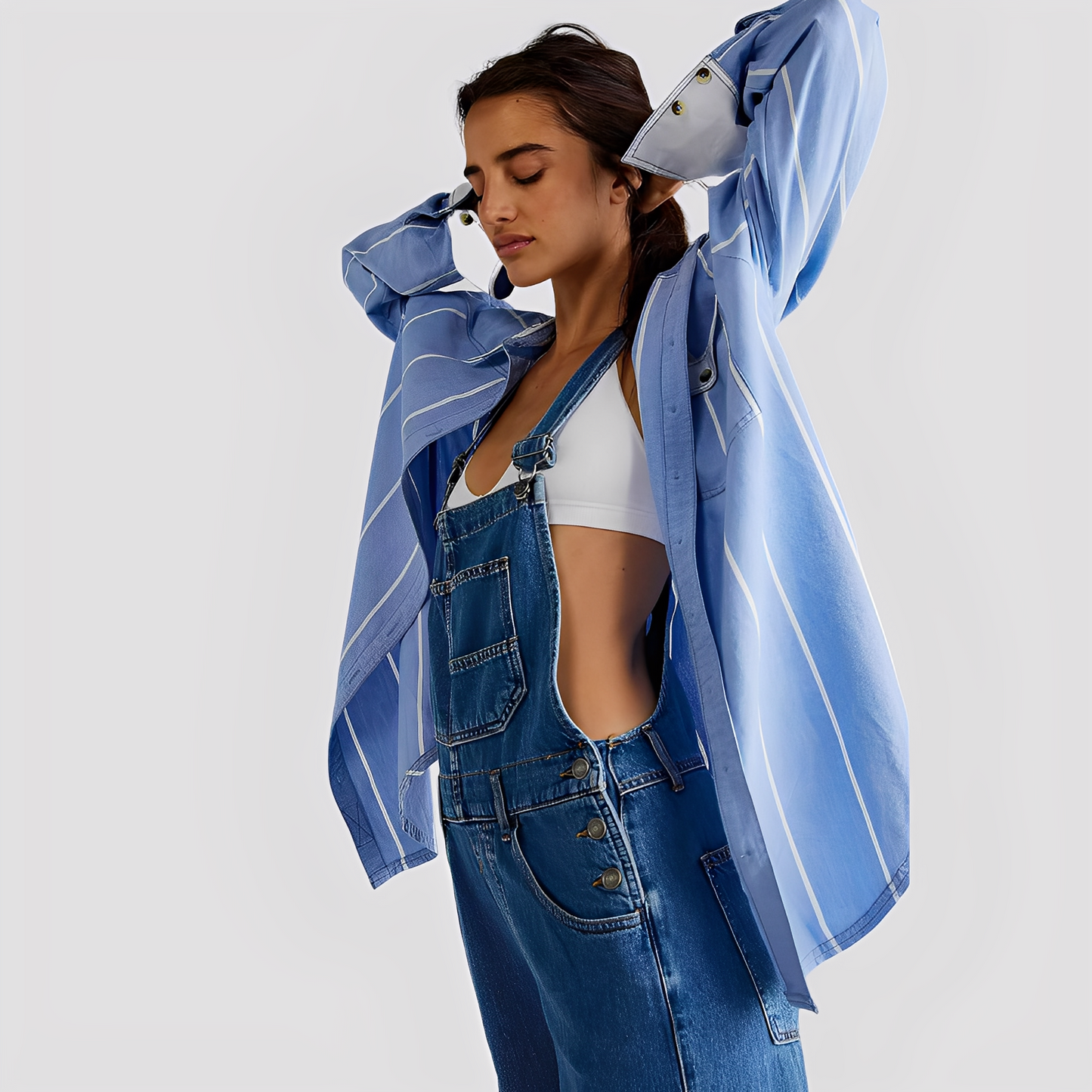 Mildred - Classic, wide-cut women's jeans overalls