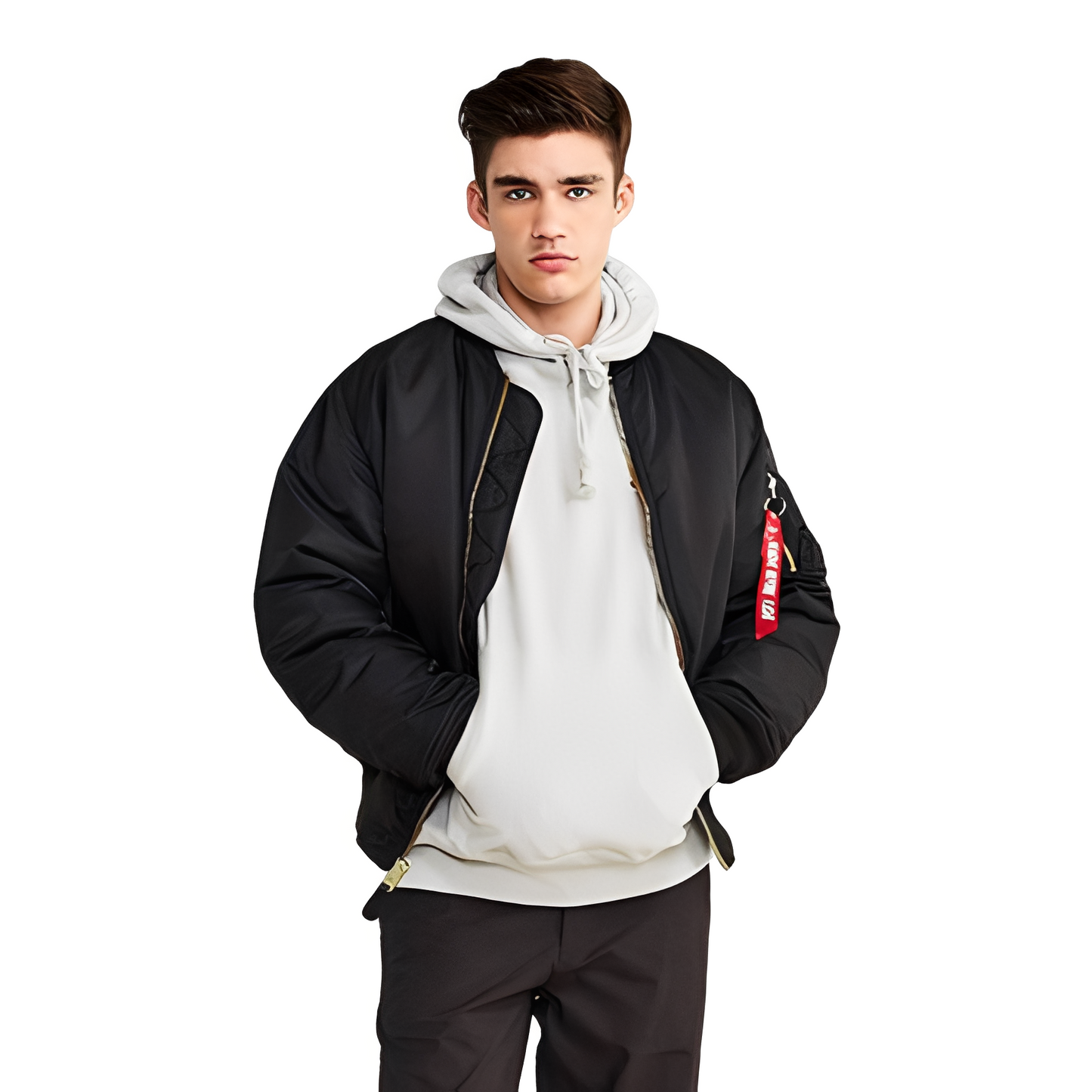 Norbert - Giacca bomber da uomo imbottita in stile retrò