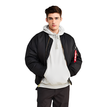 Norbert - Giacca bomber da uomo imbottita in stile retrò