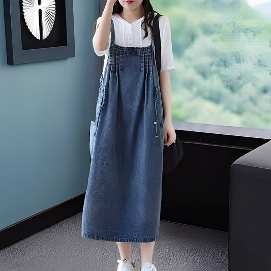 Kelsey - Freizeit-Denimkleid mit Taschen für Frauen