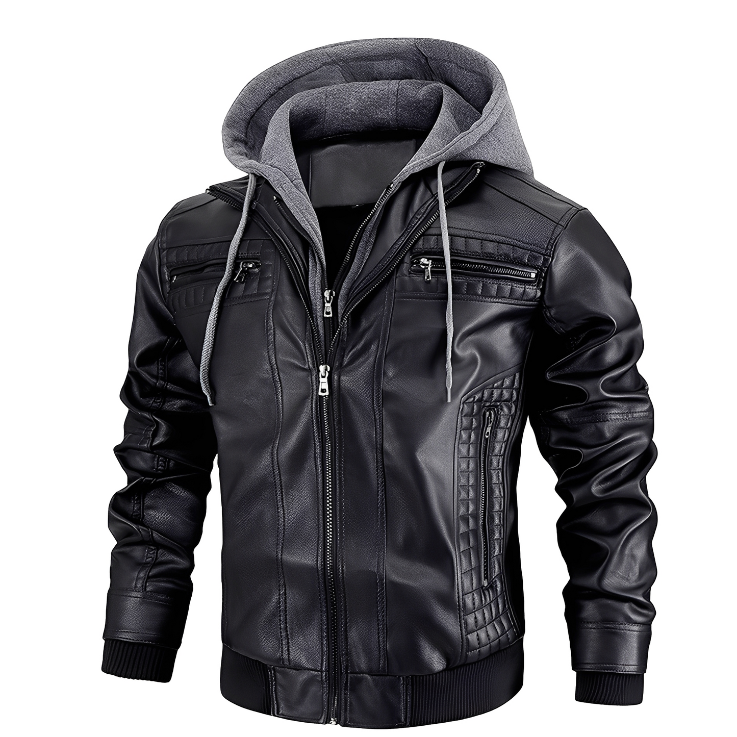 Everard - Classic Men's Motorcycle Jacket with Hood