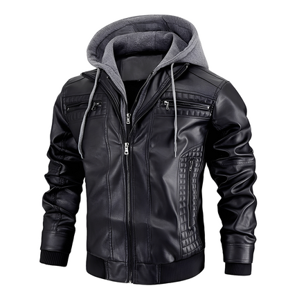 Everard - Classic Men's Motorcycle Jacket with Hood