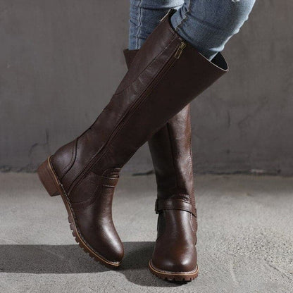 Marisa – bottes en cuir à talon bloc