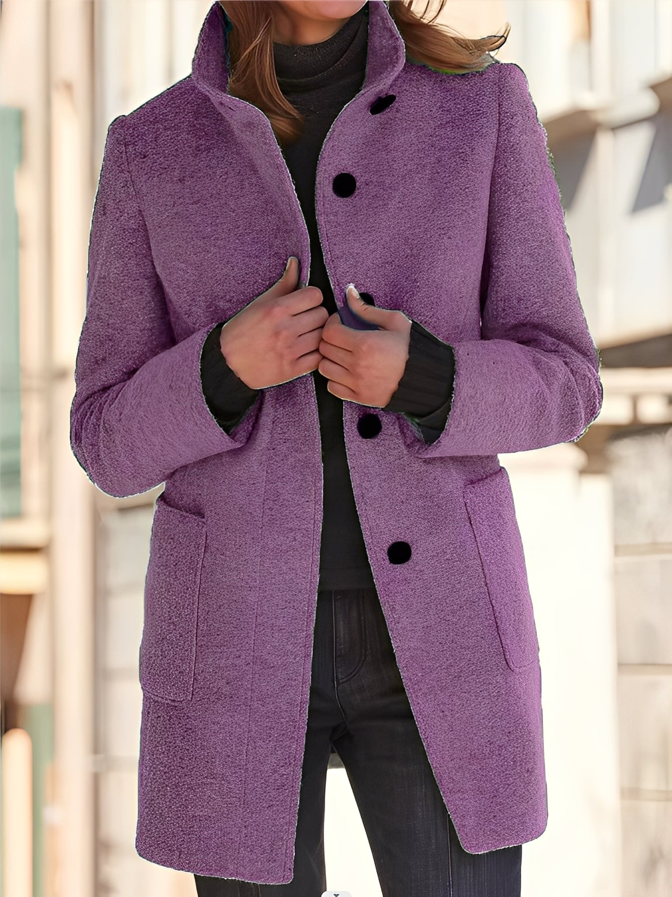 Michele - Windproof Women's Wool Coat