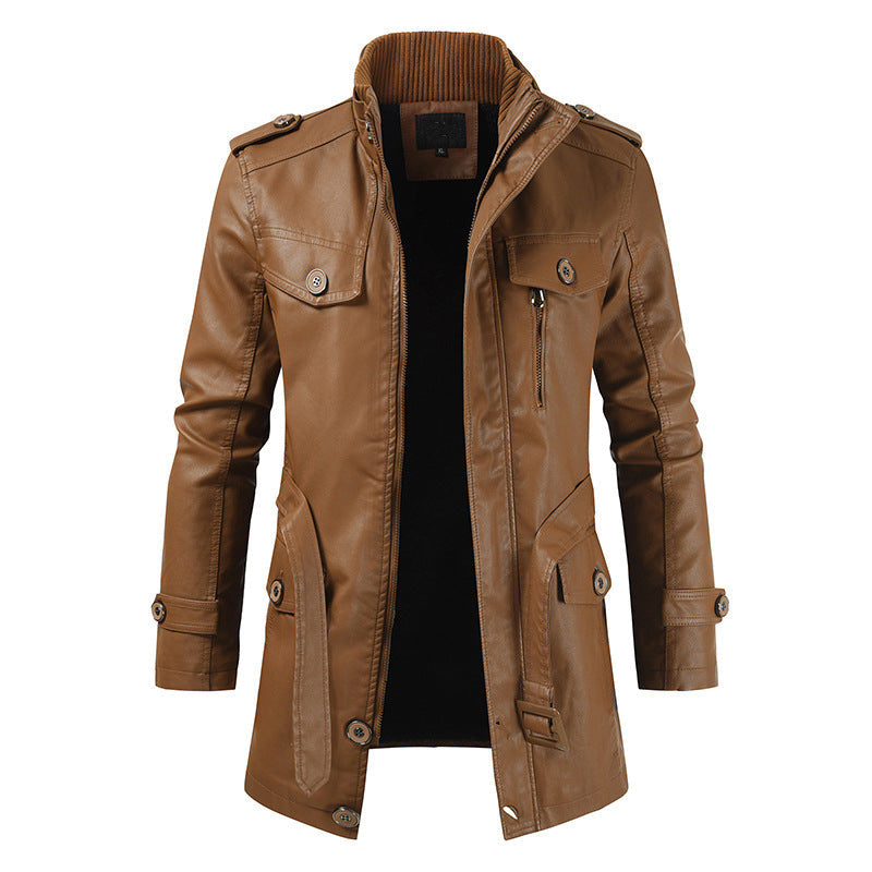 Howard - Vintage-Leder-Trenchcoat für Herren