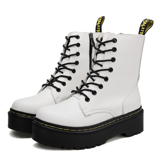 Miriam - Modische Lederstiefel mit dicker Sohle für Damen