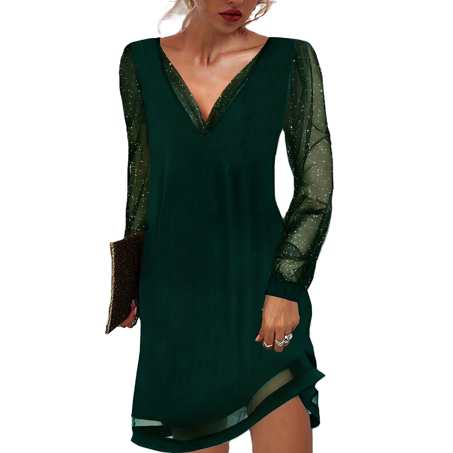 Annalee - Elegantes Kleid mit durchsichtigen Ärmeln für Damen