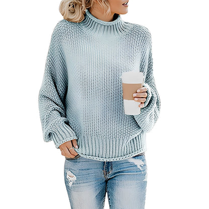 Evalyn - Cozy women's sweater with high collar