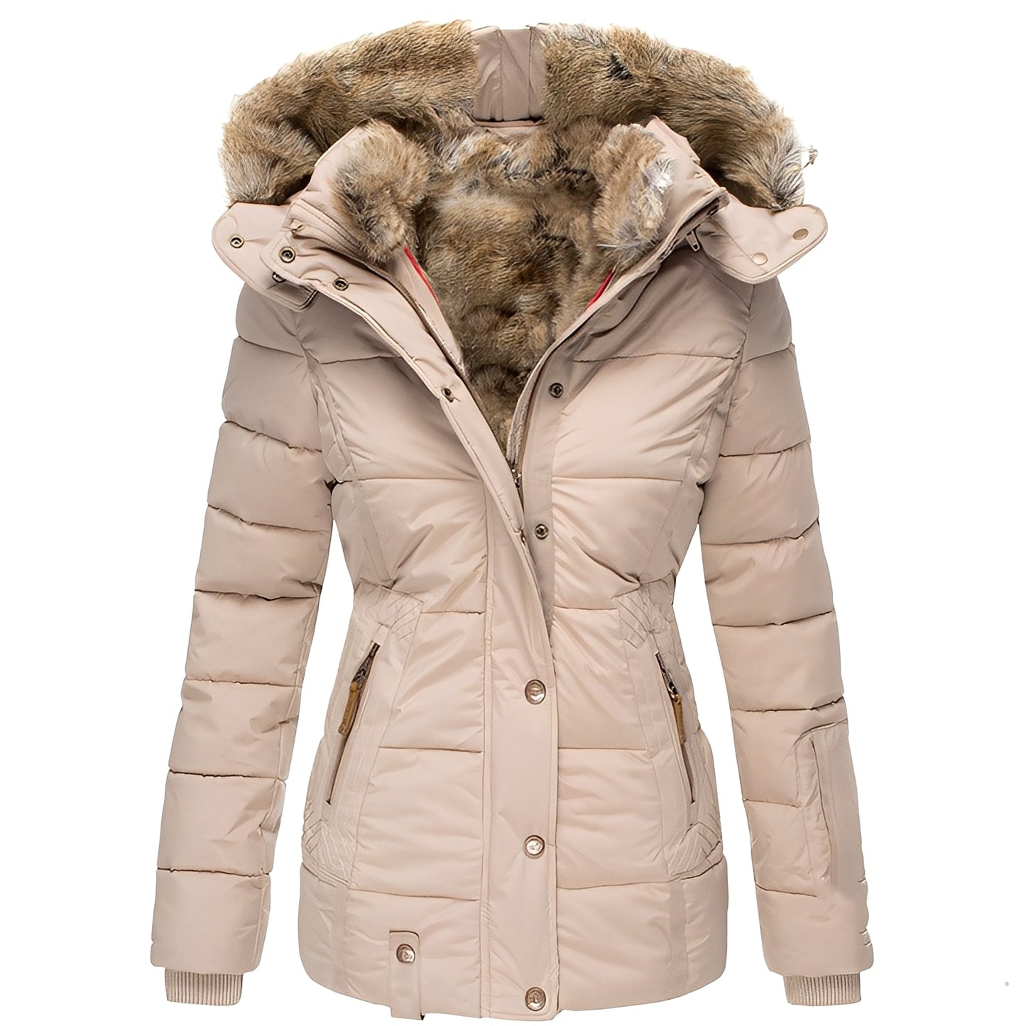 Odelia - Elegante, figurbetonte Jacke mit Pelzkragen für Damen