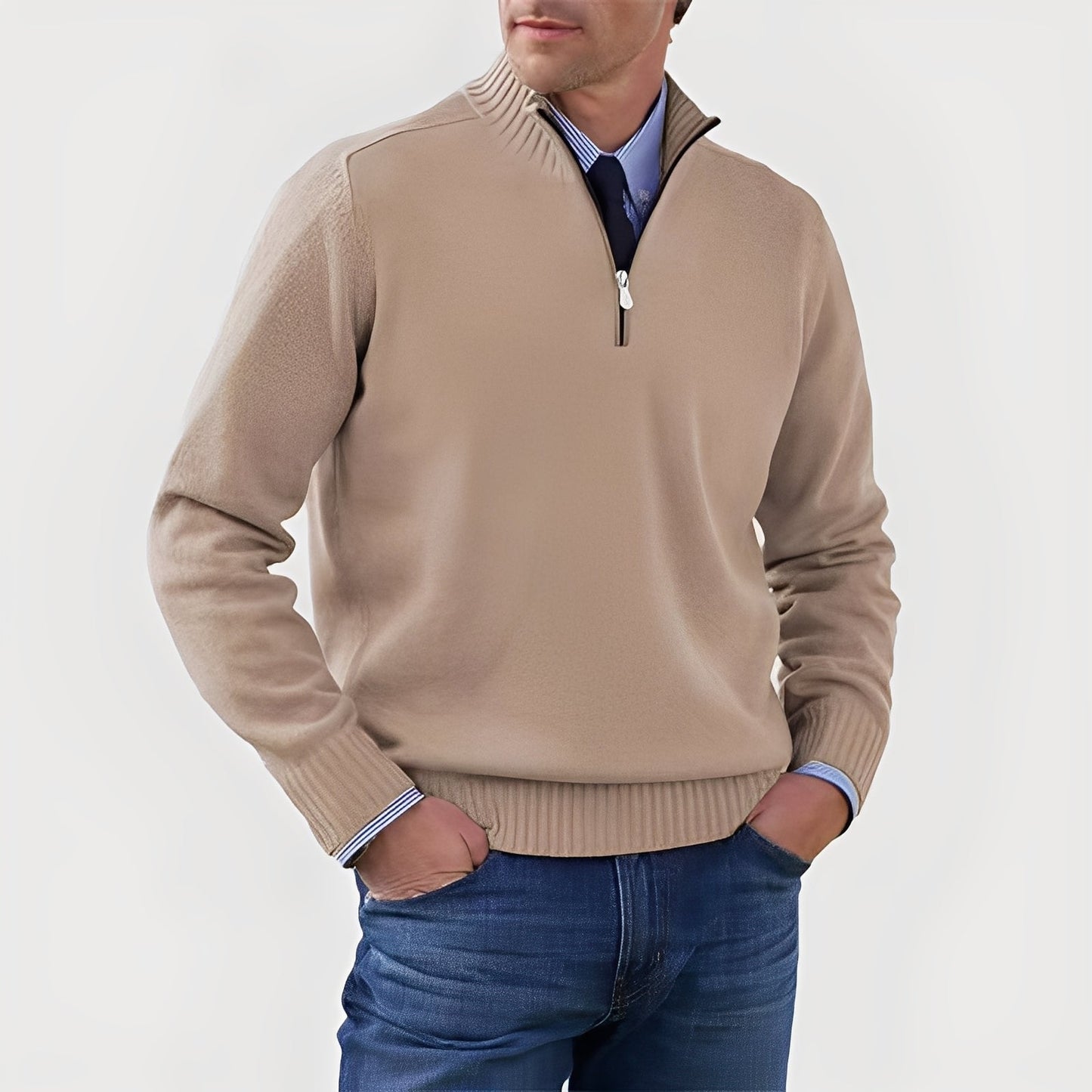 Nolan - Comfortable Men's Knit Sweater with Zipper