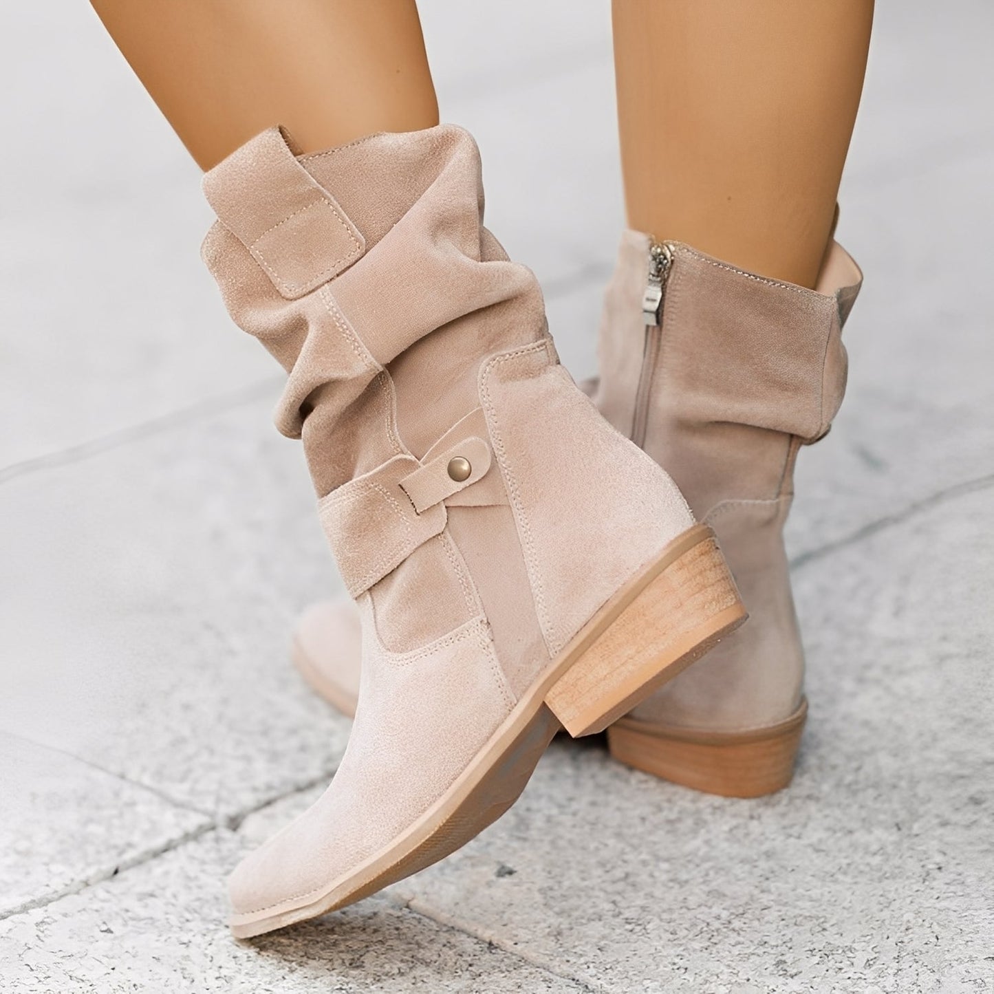 Marjorie - Bequeme Wildlederstiefel mit extra weiter Passform für Damen