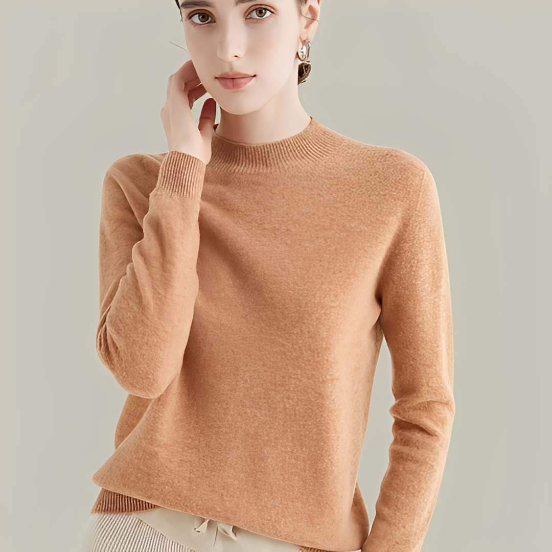 Martine - Slim Fit Wollpullover mit hohem Kragen für Damen