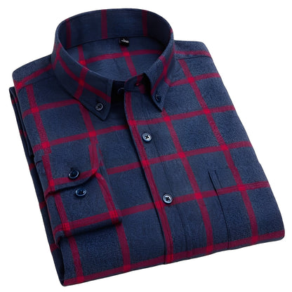 Nikolas - Chemise légère pour homme en tissu de coton à carreaux